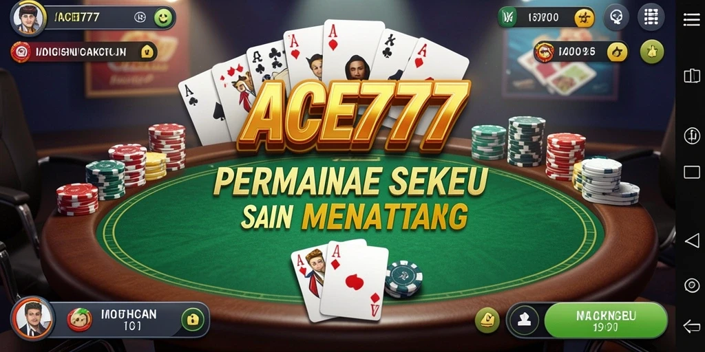 Tampilan gameplay seru dalam ACE777 saat bermain Poker.