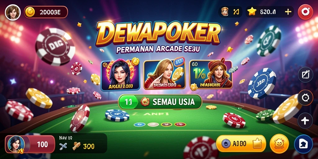 Screenshot utama DEWAPOKER menampilkan aksi seru permainan Arcade.