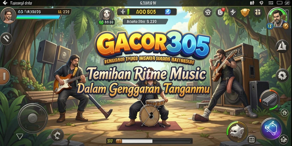 Tampilan screenshot GACOR305 menampilkan permainan musik yang seru.
