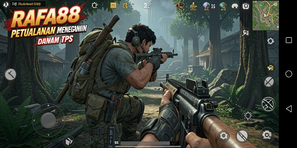 Tampilan utama gameplay RAFA88 yang menegangkan dalam TPS.