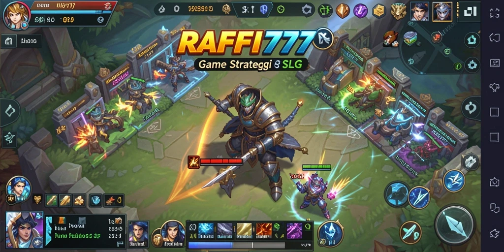 Screenshot gameplay seru RAFFI777 di arena pertempuran.