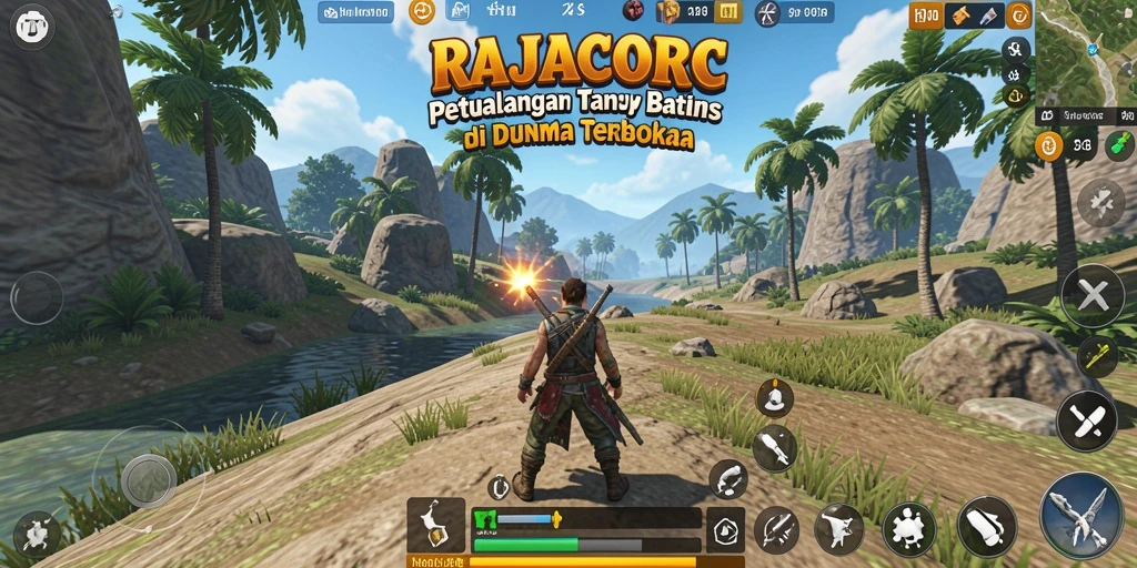 Gameplay seru dalam dunia terbuka RAJACORC.