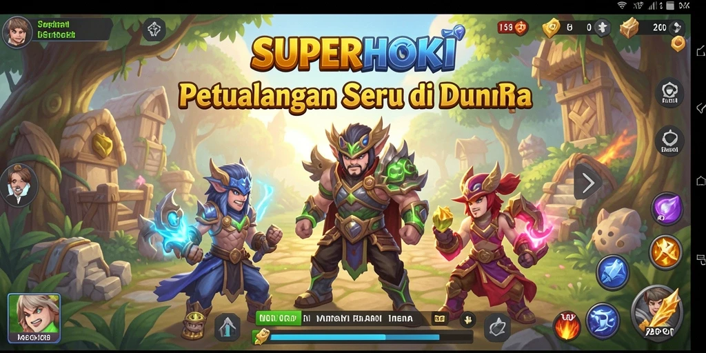 Gambaran gameplay SUPERHOKI yang mendebarkan dan penuh aksi.