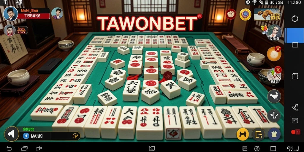 Screenshot TAWONBET menampilkan momen menegangkan dalam permainan Mahjong.