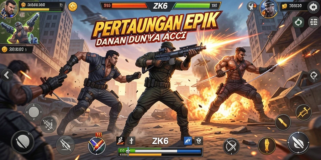 Tangkapan layar ZK6 menampilkan aksi pertarungan yang mendebarkan.