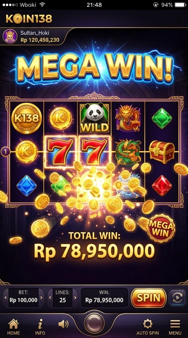 Tampilan antarmuka koin138 yang menarik dan intuitif.